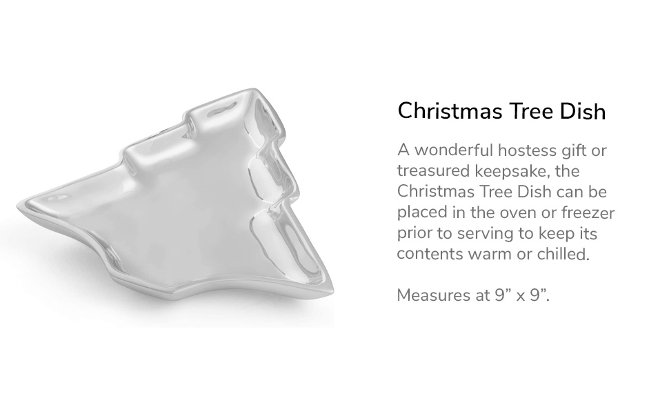Nambe Holiday Collection Christmas Tree Dish 9inch Silver Tree Shaped Candy Dish