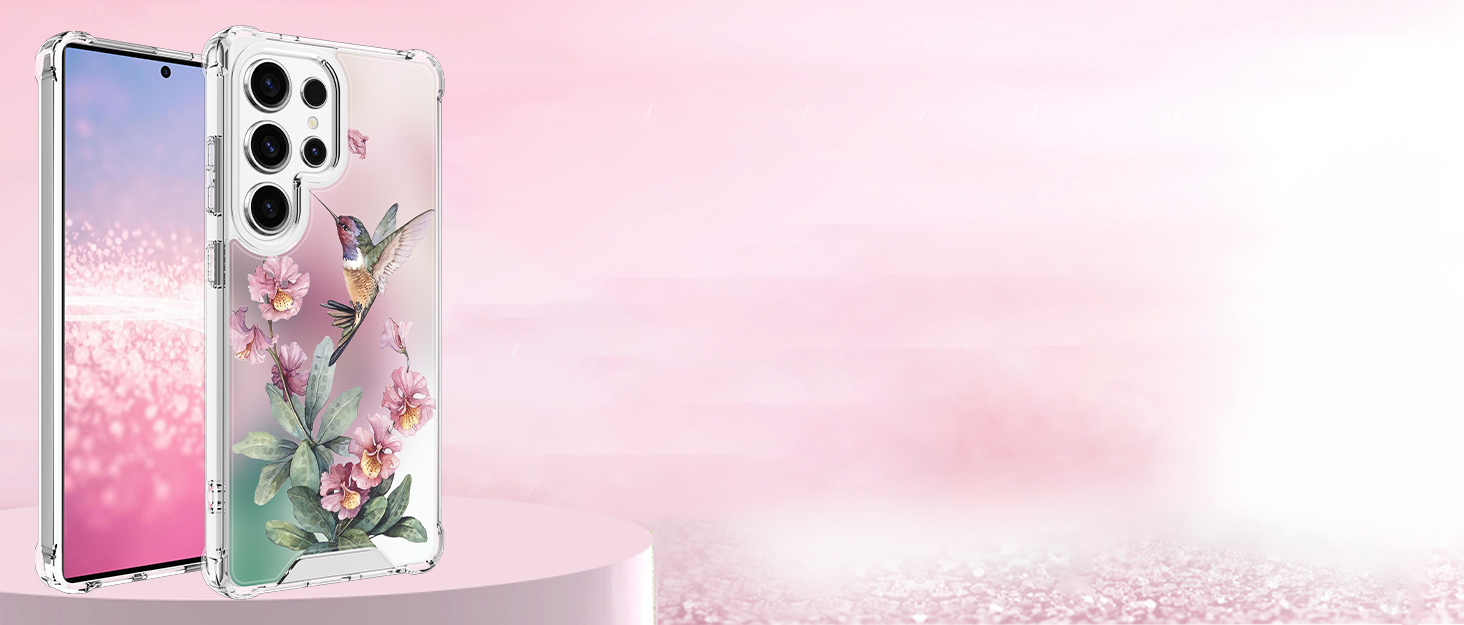 pink hummingbird kickstand phone case