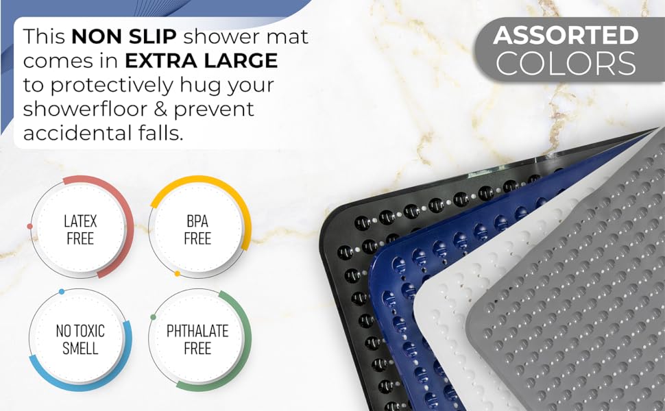 ENKOSI Extra Large Square Non Slip Shower Mat 31 x 31