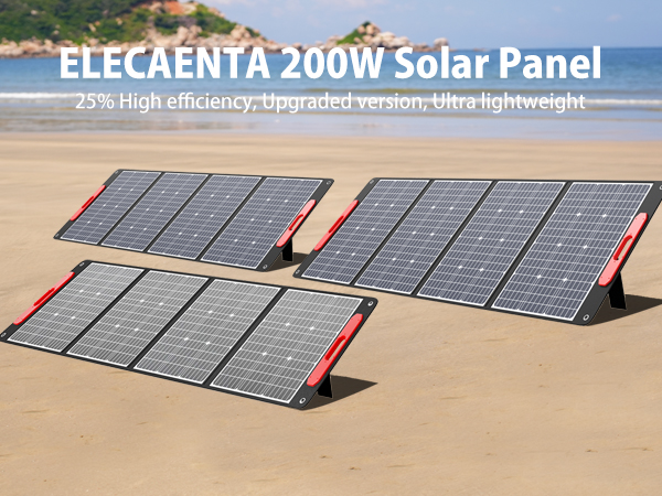 ELECAENTA 200W ソーラーパネル Amazon.com : ELECAENTA 200W Portable Solar Panel, 25% High