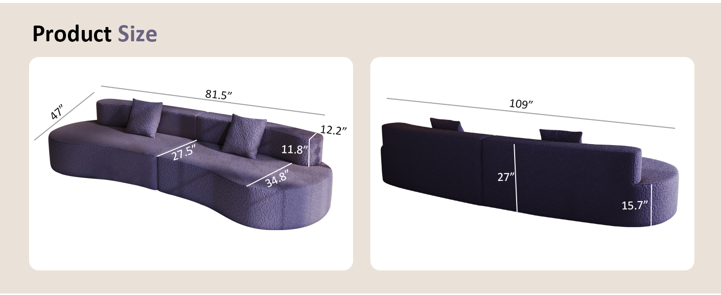 Modern Sectional Curved Couch
