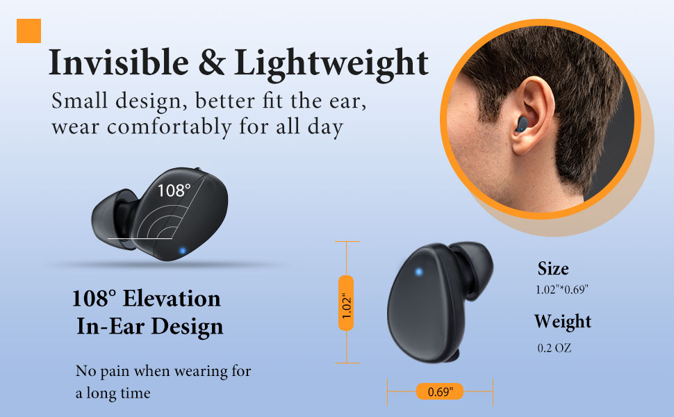 invisible & lightweight hearing amplifiers rechargeable for seniors & adults