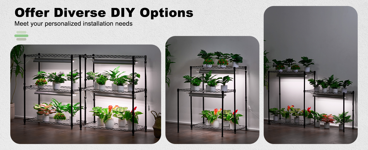 plant shelf with grow light