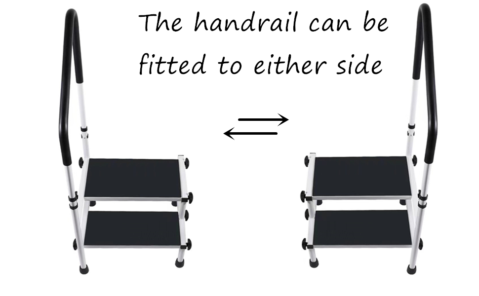 URFORESTIC Medical 2 Step Stool Ladder with Handrail Handle for Elderly ...