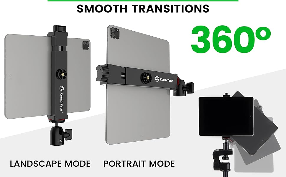 KobraTech iPad Tripod Mount Holder, Fits iPad Pro 12.9, Air