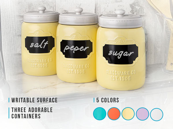 jars ceramic セット Blue Ceramic Decorative Jar Set with White Floral Patterns