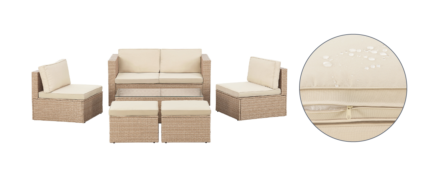 Juskys Polyrattan Gartenmöbel Set Salou Outdoor Lounge wetterfest 6