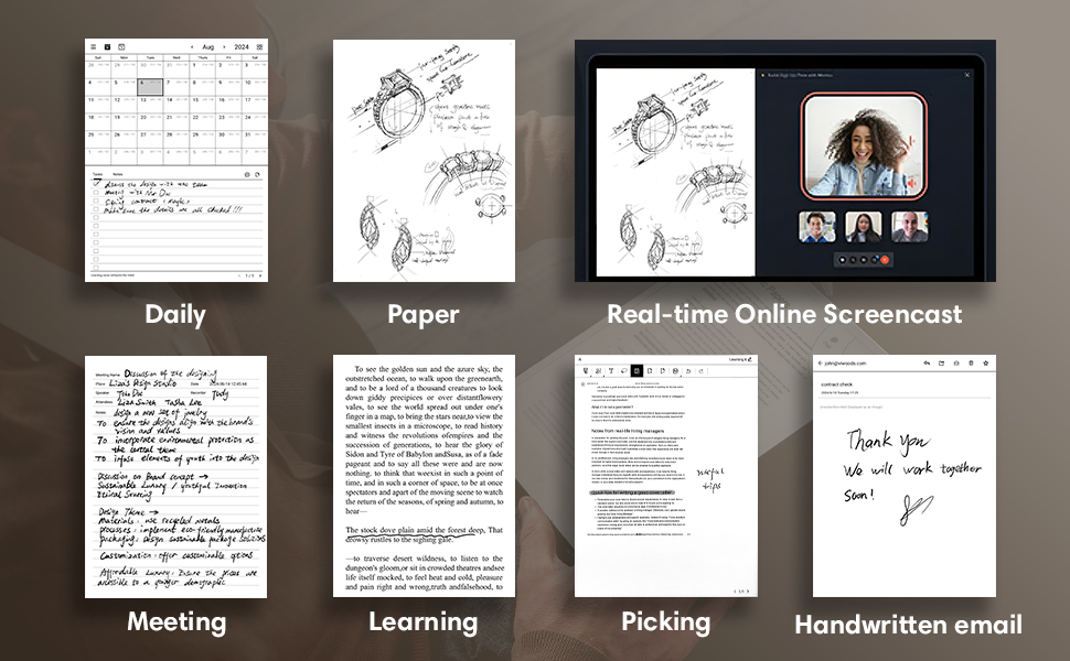 AiPaper Carta 1300 AI E Ink Tablet Bundle, VIWOODS 300PPI