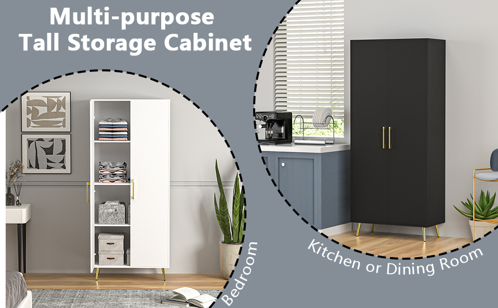 NOVAMAISON 69” Tall Storage Black Storage