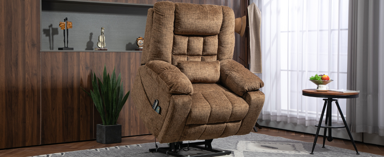 Power lift chair with heat and massage