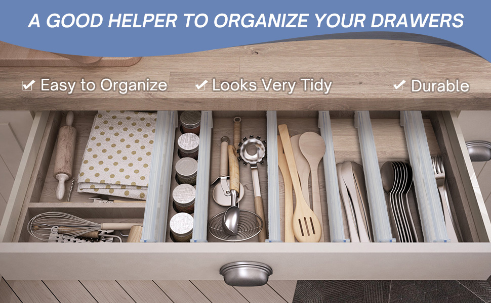 Drawer Dividers Set of 6, Adjustable Drawer Dividers Organisers, 1119 Inch