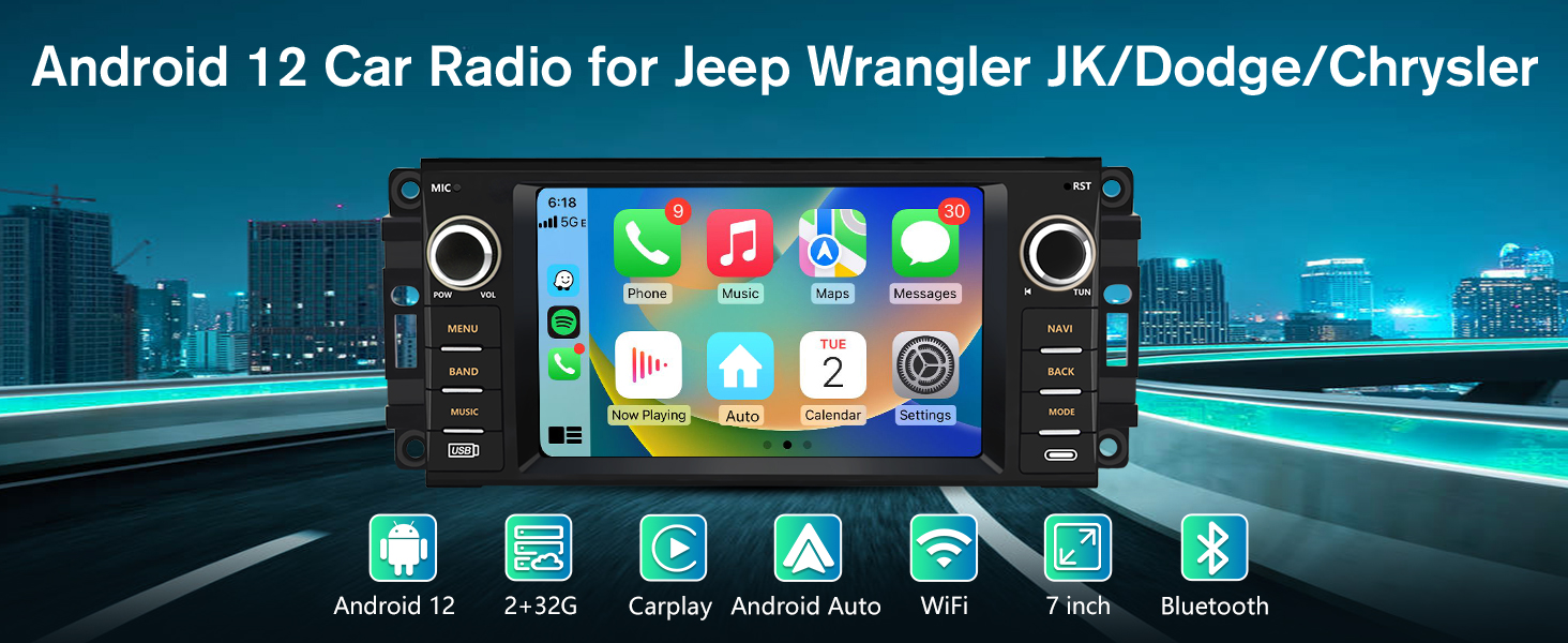 car radio for jeep wrangler dodge chevrolet chrysler
