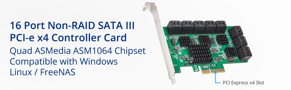 Amazon.com: Syba 16 Port SATA III to PCIe 3.0 x4 Non-RAID