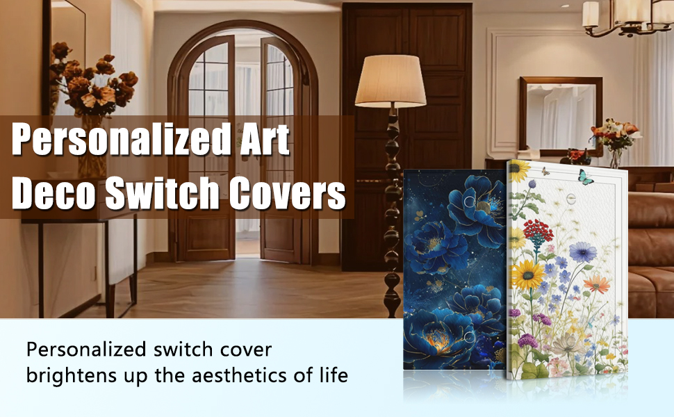 WUYOCHA Decorative Outlet Covers Golden Bamboo Black Mountain Gold