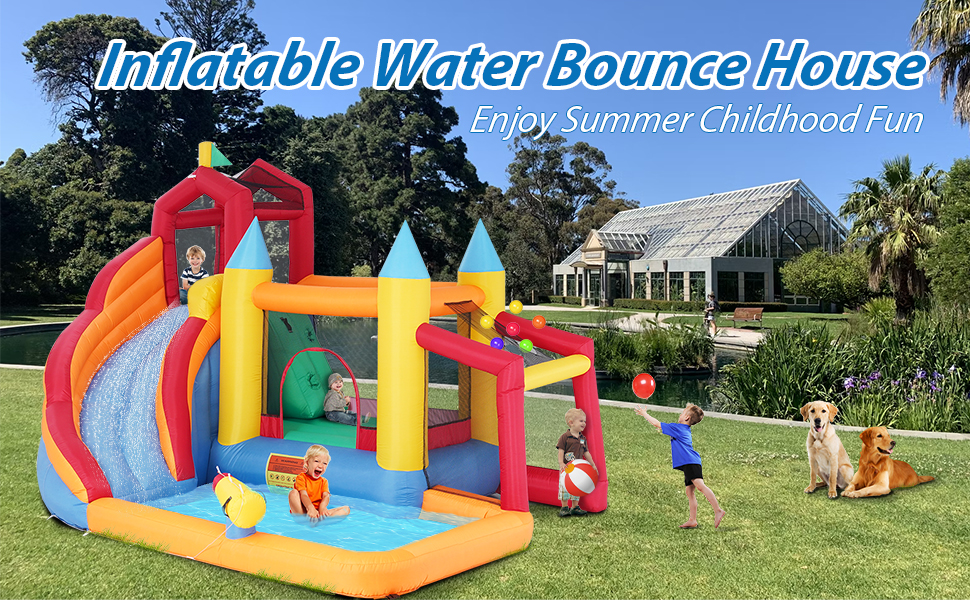 7 in 1 Inflatable Water Slide, Inflatable Water Bounce Park