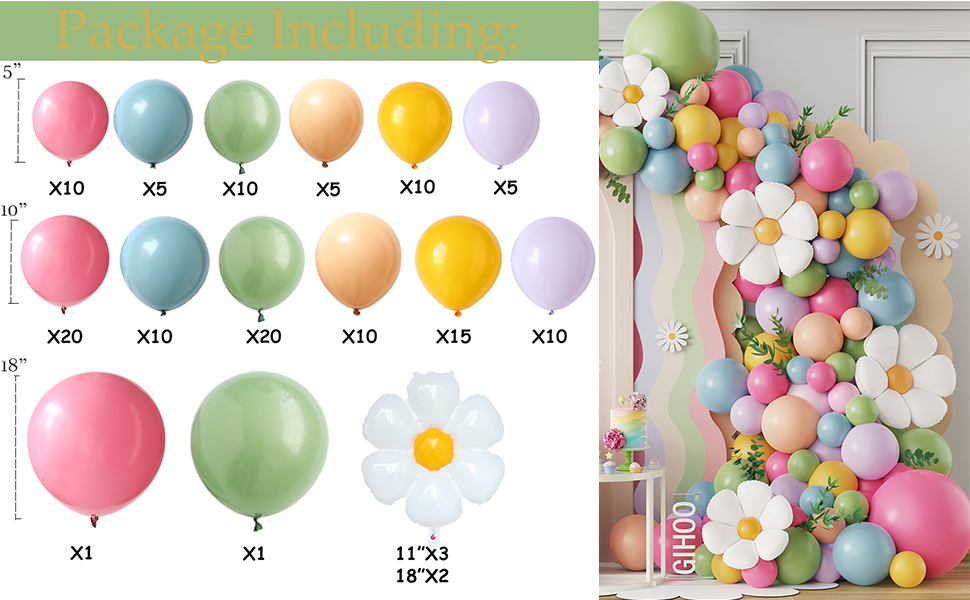 Bloonページ Amazon.com: Daisy Flower Balloon Arch Kit 137PCS Pink and