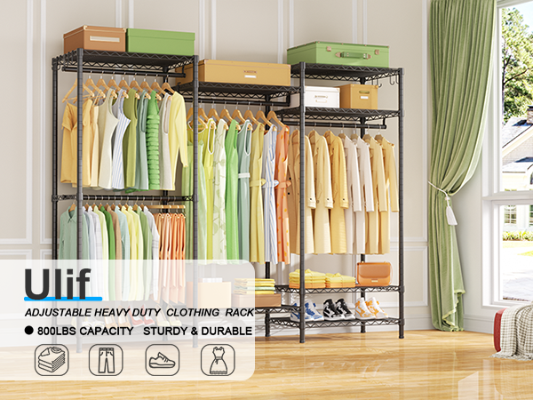 Amazon.com: Ulif E13 Heavy Duty Clothes Rack（With 4 Hanger