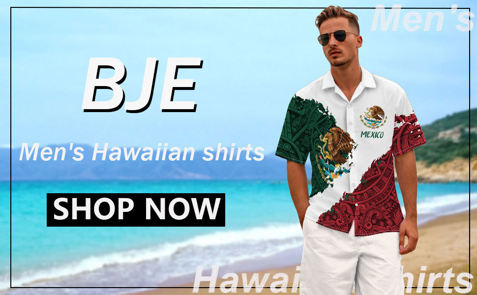 BJE Men's Hawaiian Beach Shirts