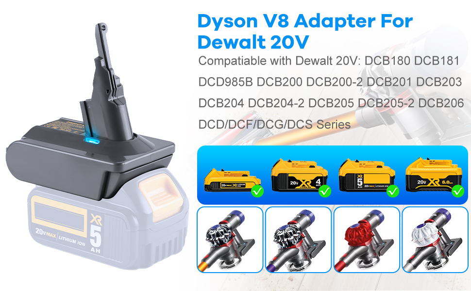 DONGPUCUN Adapter Compatible for Dyson V7&V8 Battery