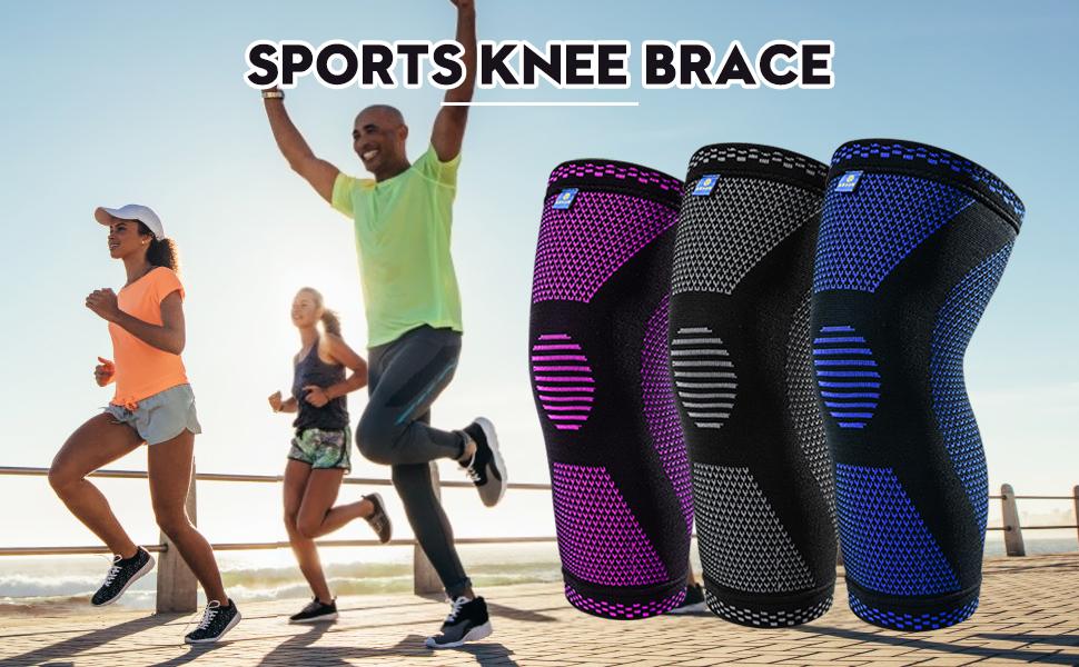 ABYON Knee Brace(2 Pack) Knee Compression Sleeve, Knee Braces for Men