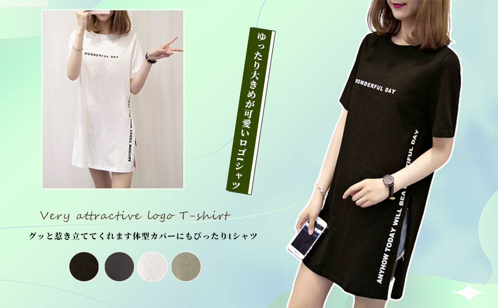 Amazon | [7-livehouse] tシャツ レディース 半袖 ロング丈