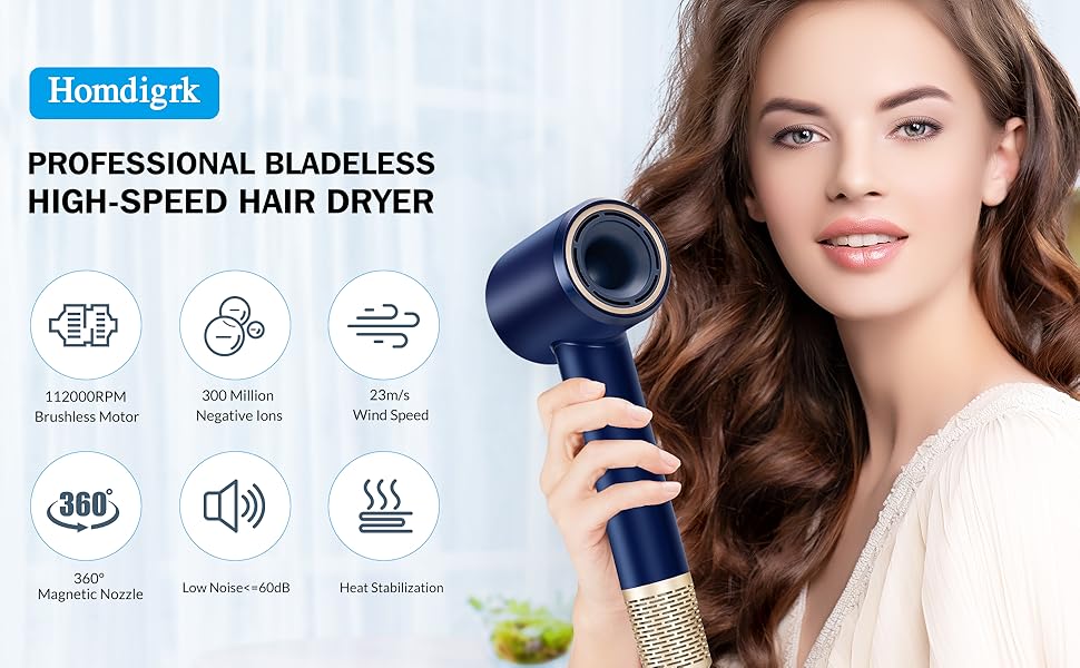 High Speed Ionic Hair Dryer,Leafless hair dryer, blow dryer
