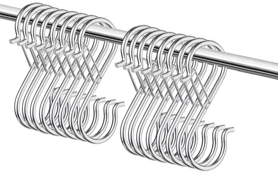 17 Pcs S Hooks for Hanging, Heavy Duty S Shaped Hooks