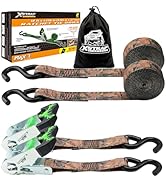 XSTRAP STANDARD Heavy Duty Hunting Ratchet Tie Down Straps - 2 Pk - 1-1/16'' x 12 Ft - 3000 Lbs B...