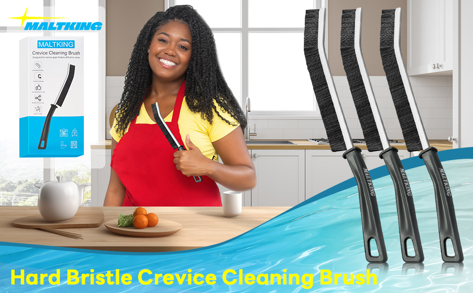 MALTKING Hard Bristle Crevice Cleaning Brush 3 Pcs