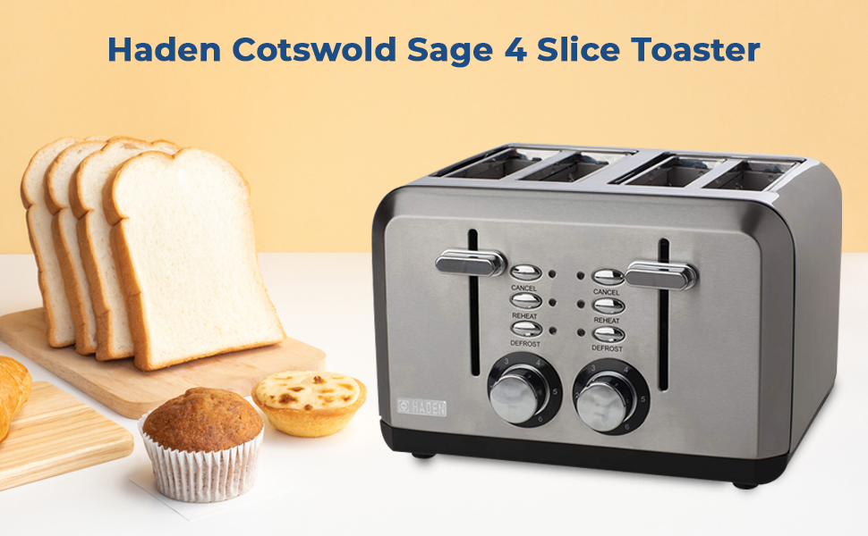 Buy HADEN Cotswold Sage 4 Slice Toaster, White, Standard (183774