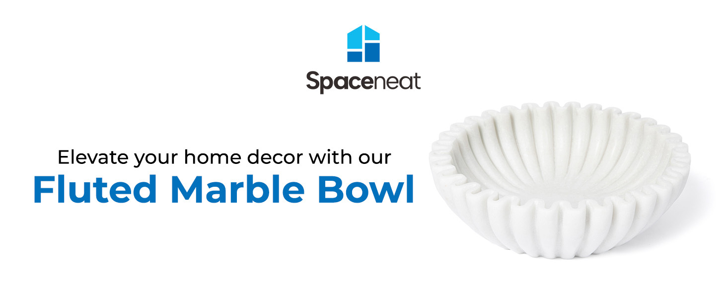 spaceneat fluted marble decorative bowl for home decor