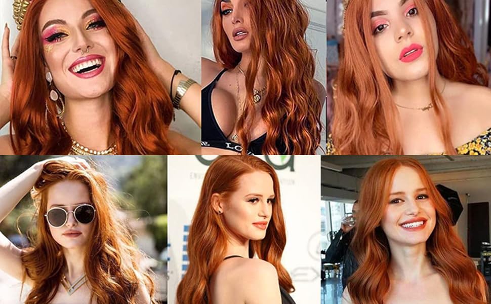 baautiful orange lace front wigs