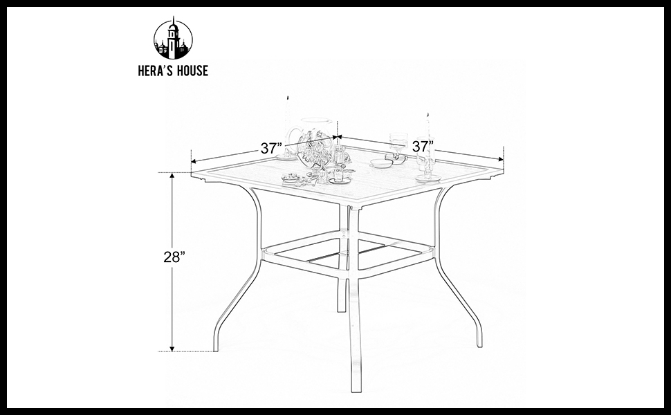 HERA'S HOUSE 5 Pieces Patio Dining Set, Outdoor Dining Set