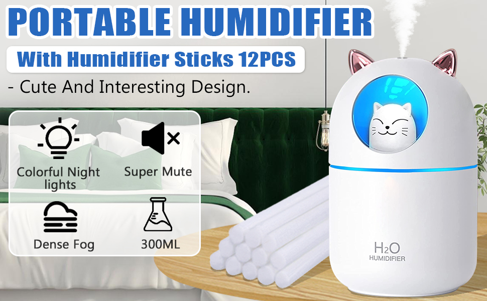Small Humidifier Cool Mist Humidifier Cute Humidifier for Desk Personal Mini Humidifier for Bedroom