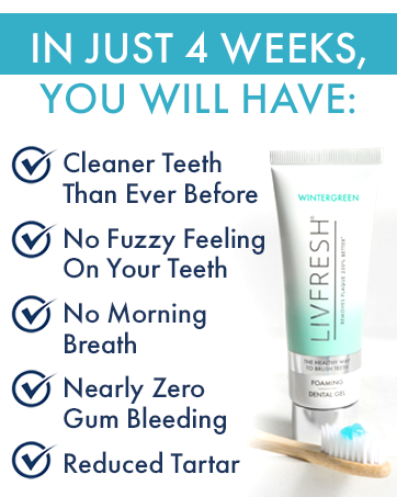 livfresh dental gel toothpaste on toothbrush
