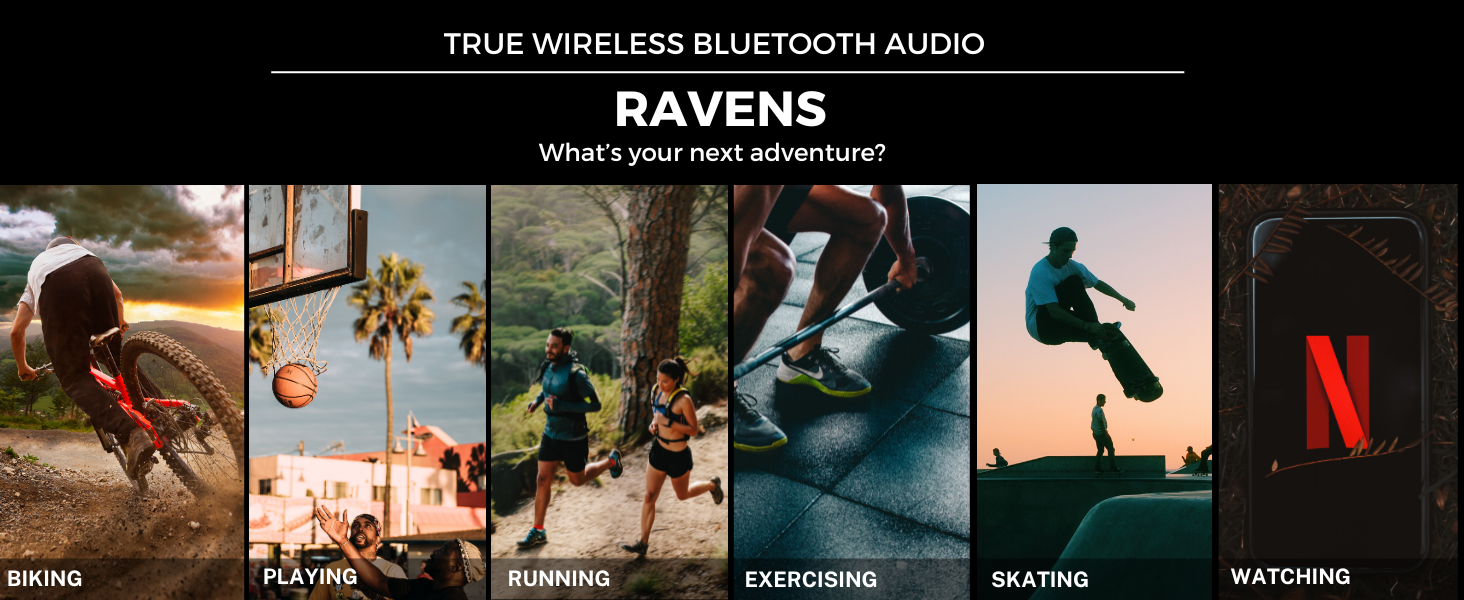 Outdoor Tech Ravens Wireless Earbuds with Rechargeable Case - True Wireless Low Latency Bluetooth Headphones with Microphone - Sports, Outdoors, Travel Bluetooth Earbuds 44 Ravens