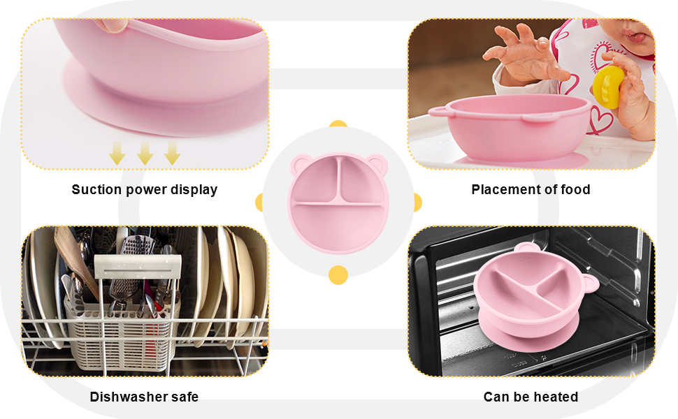 SYNPOS Suction Plates and Bowls for Baby Toddler 100 Food