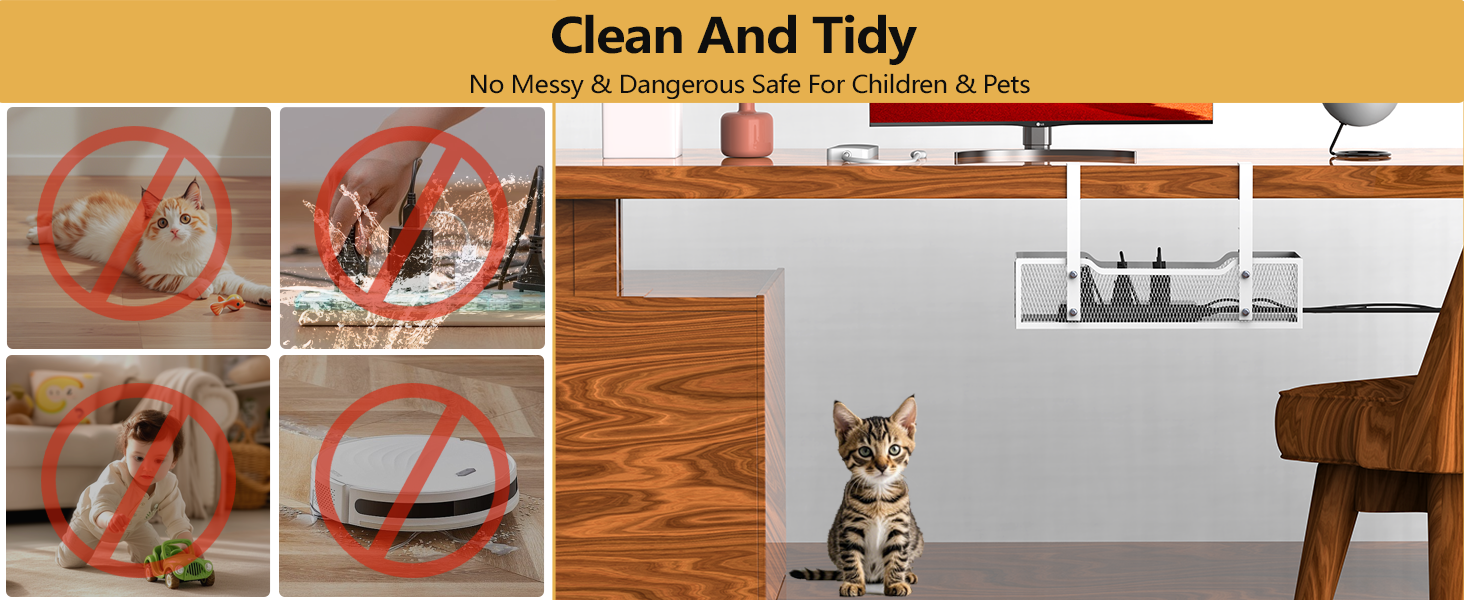 under desk cable management tray