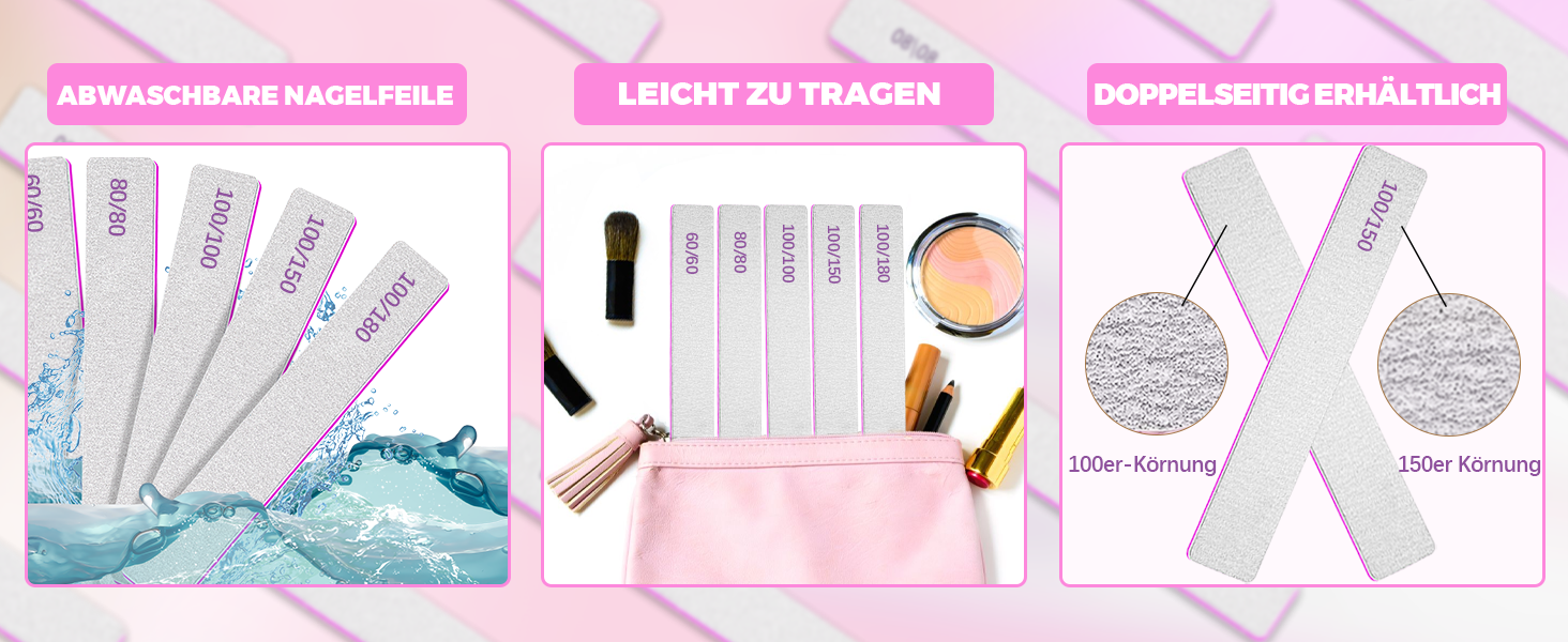 Nagelfeilen für Gelnägel 100150 Körnung