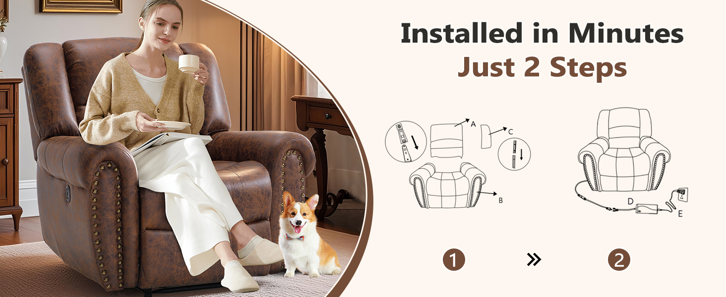 leather power recliner