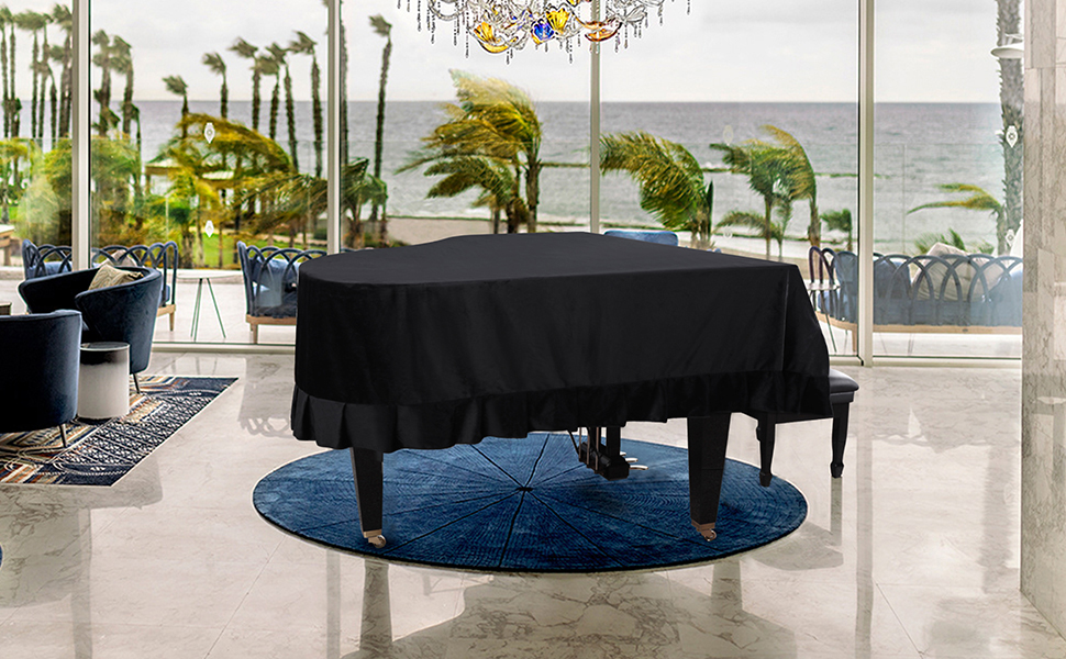 velvet grand piano cover
