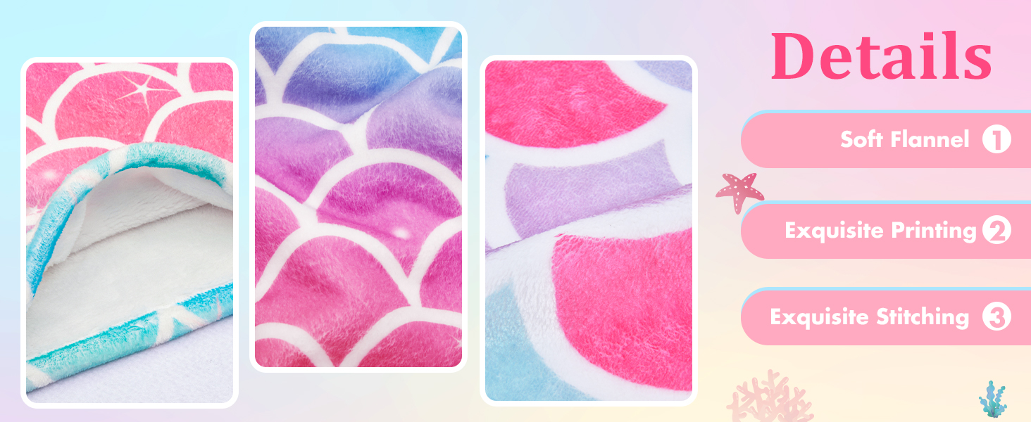 WERNNSAI Mermaid Tail Blanket Plush Mermaid Wearable Blanket for