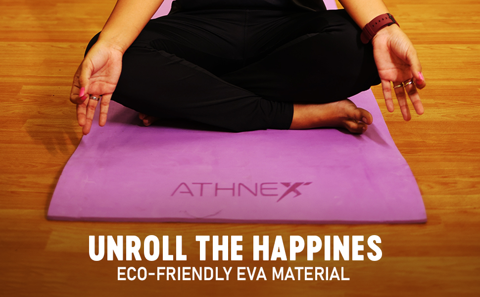 eco friendly purple yoga mat meditation posture comfortable eva material fitness mat