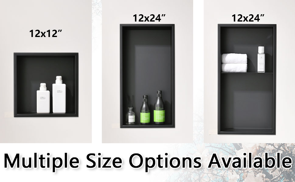 APPASO Shower Niche Insert 24" x 12" Matte Black Double