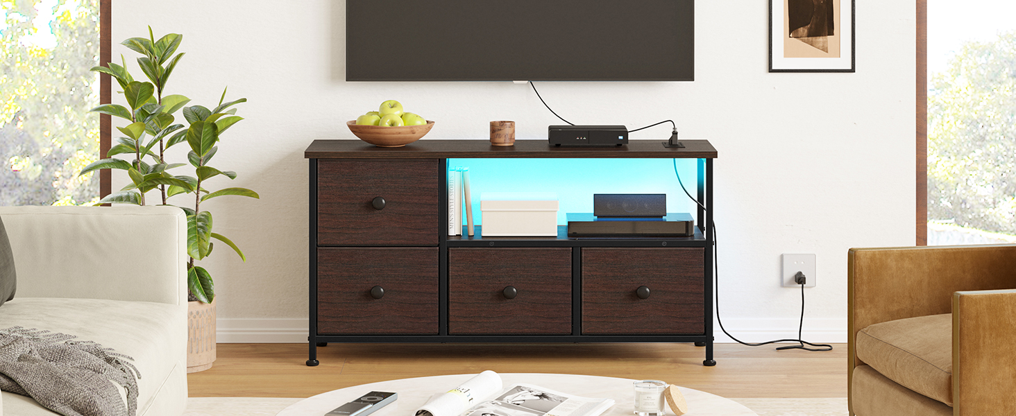 REAHOME Dresser with Charging Station, Wide Dresser for