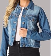 Jean Jacket Women - Long Sleeves Button Down Denim Jacket for Women Clothing in Regular Fit & Ove...