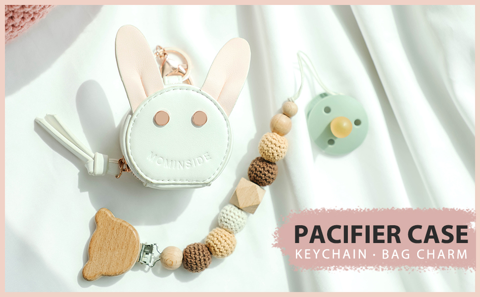 Pacifier Case Holder with Clip by MOMINSIDE Clasp to Easily Attach to Diaper Bag