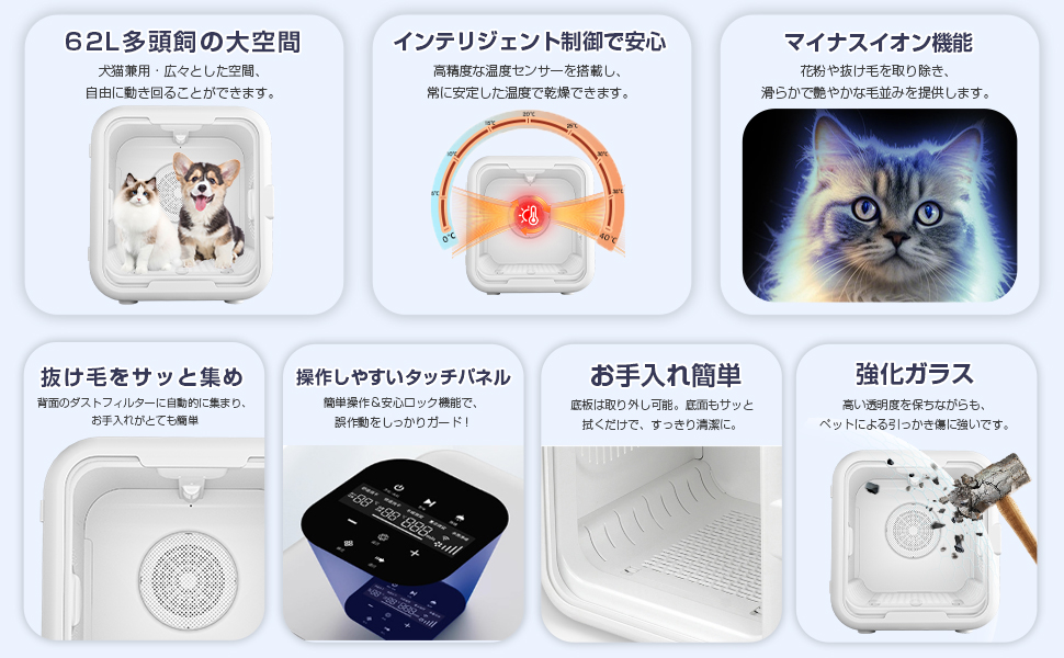 Amazon.co.jp: VERILADY ペットドライヤーハウス ペット乾燥機