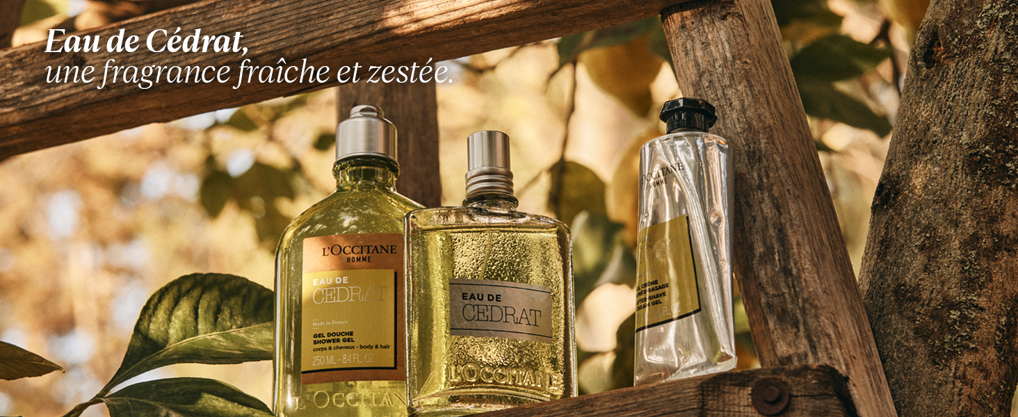 Eau de Cédrat, une fragrance fraîche et zestée.