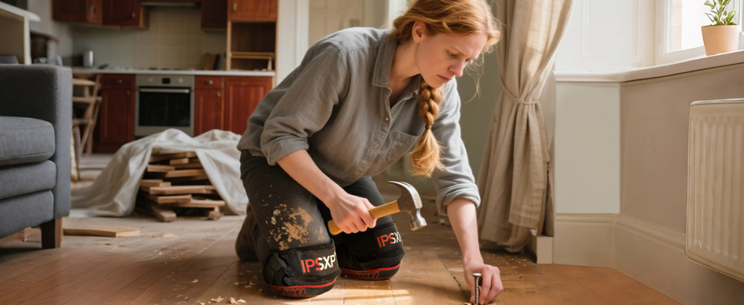 Person on floor arranging or working with small objects or pieces, captured from elevated angle in home interior setting.
